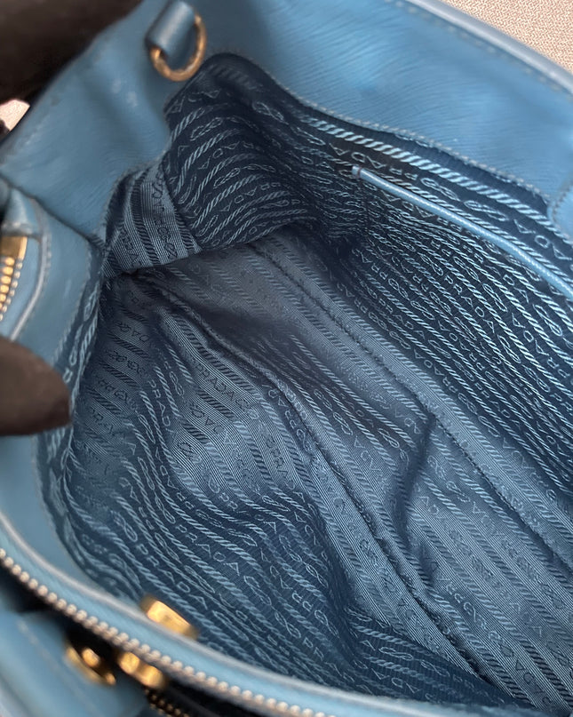 Preloved Authentic Prada Light Blue Galleria Tote Bag
