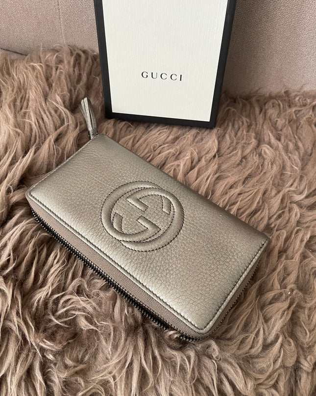 Preloved Authentic Rank A- Gucci Soho Zip-Around Wallet