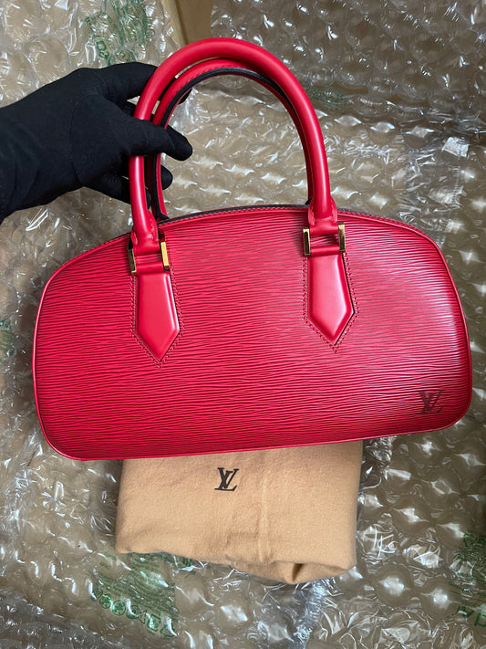Preloved Louis Vuitton Red Epi Jasmin Handbag w/provided strap