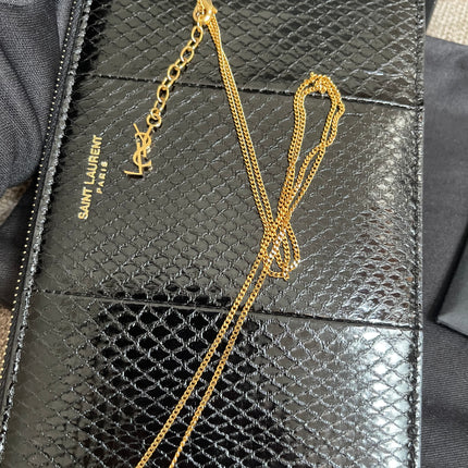 Preloved Authentic Saint Laurent Pouch Avenue Black Python Chain Bag