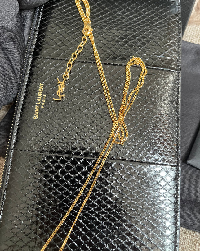 Preloved Authentic Saint Laurent Pouch Avenue Black Python Chain Bag