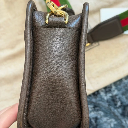 Preloved Authentic Gucci Monogram Jumbo GG Textured Dollar Calfskin Web Mini Crossbody Bag