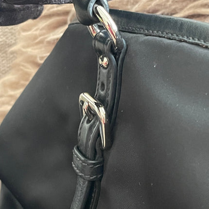 Preloved Authentic Prada Tessuto Nylon Tote Bag Black with Crossbody Strap