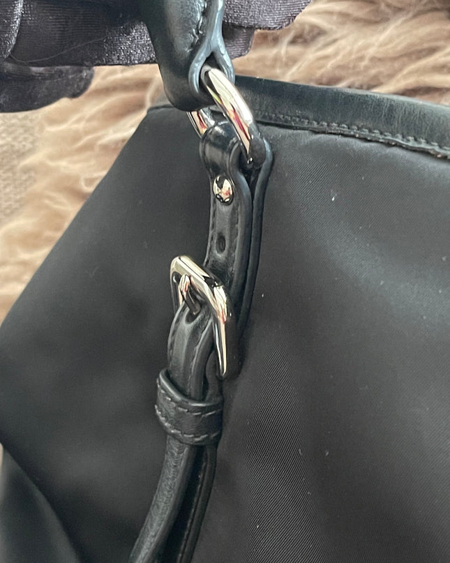 Preloved Authentic Prada Tessuto Nylon Tote Bag Black with Crossbody Strap