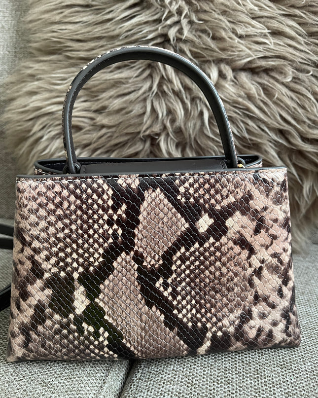Preloved Authentic Tory Burch Mini Satchel Shell in Snake-Embossed Leather