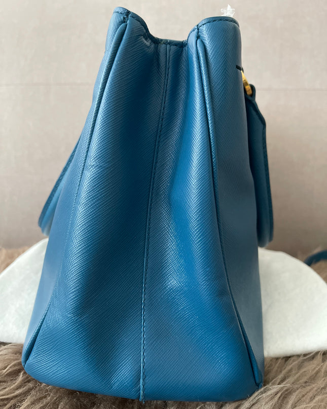 Preloved Authentic Prada Light Blue Galleria Tote Bag