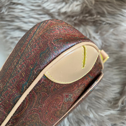 Etro Multicolor Paisley Coated Canvas and Leather Flap Crossbody Bag