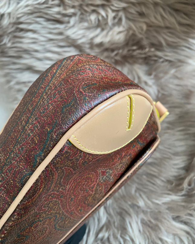 Etro Multicolor Paisley Coated Canvas and Leather Flap Crossbody Bag