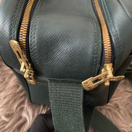 Preloved Authentic Louis Vuitton Green Taiga Leather Reporter PM Messenger Bag