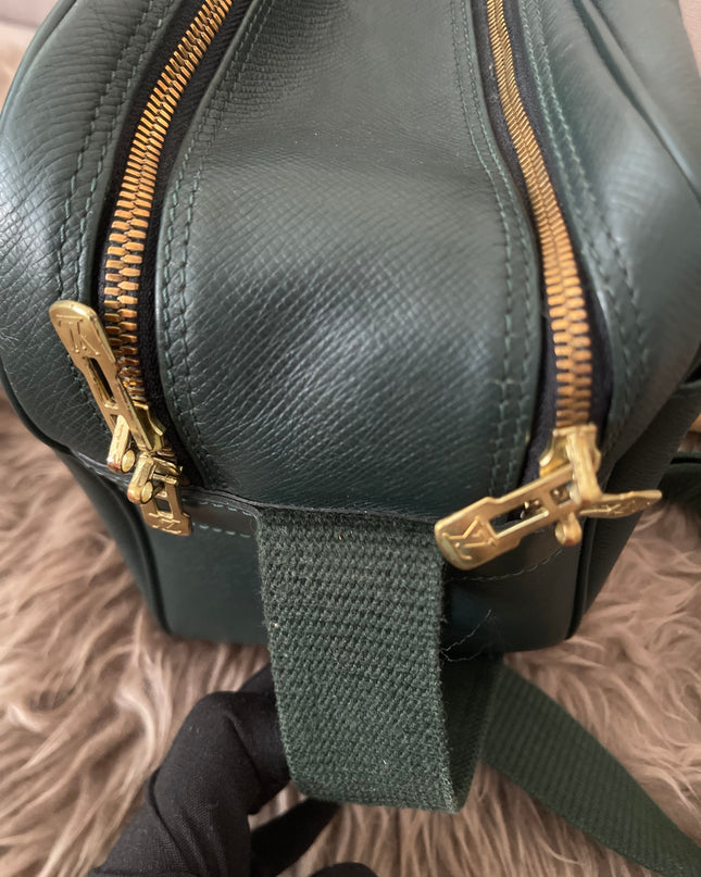 Preloved Authentic Louis Vuitton Green Taiga Leather Reporter PM Messenger Bag