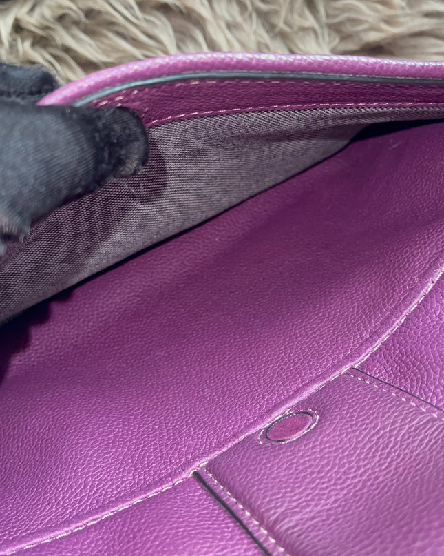 Preloved Authentic Marc Jacobs Interlock Saddle Bag in Plum
