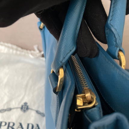 Preloved Authentic Prada Light Blue Galleria Tote Bag