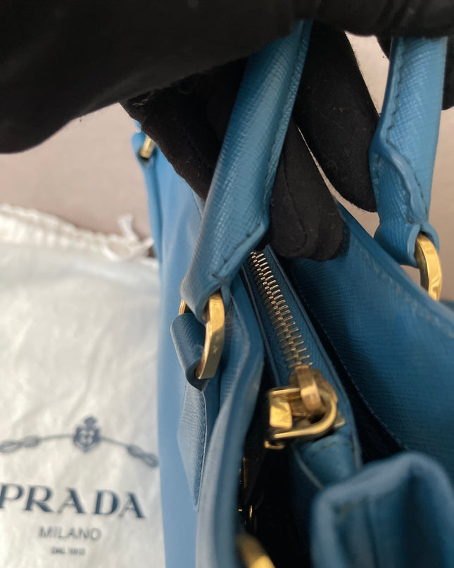 Preloved Authentic Prada Light Blue Galleria Tote Bag