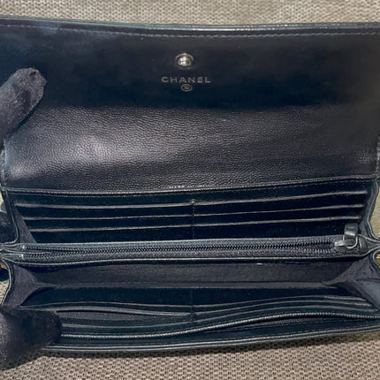 Preloved Authentic Chanel Boy Long Wallet with Chain Strap (WOC Style)
