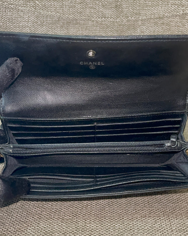 Preloved Authentic Chanel Boy Long Wallet with Chain Strap (WOC Style)