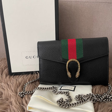 Preloved Authentic Gucci Dionysus Web Chain Wallet Leather Small crossbody bag