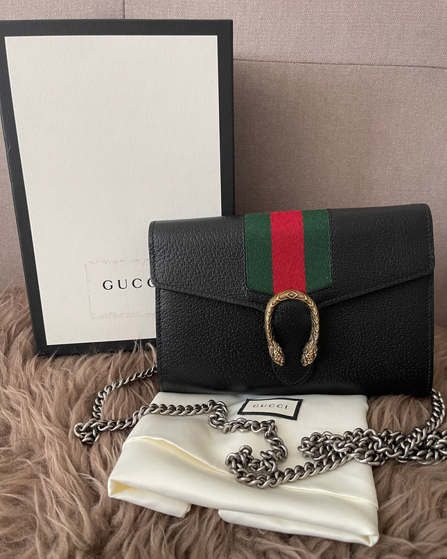 Preloved Authentic Gucci Dionysus Web Chain Wallet Leather Small crossbody bag