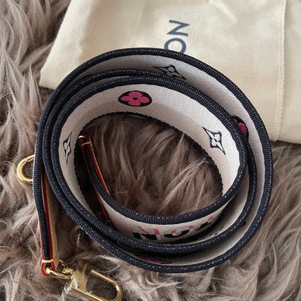 Preloved Authentic Unused Louis Vuitton logo jacquard canvas shoulder strap