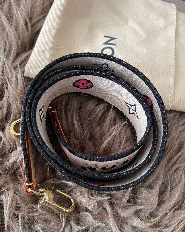 Preloved Authentic Unused Louis Vuitton logo jacquard canvas shoulder strap