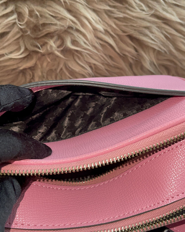 Peloved Authentic Karl Lagerfeld Paris Camera Bag – Pink Pebbled Leather, Logo Strap (Brand New)