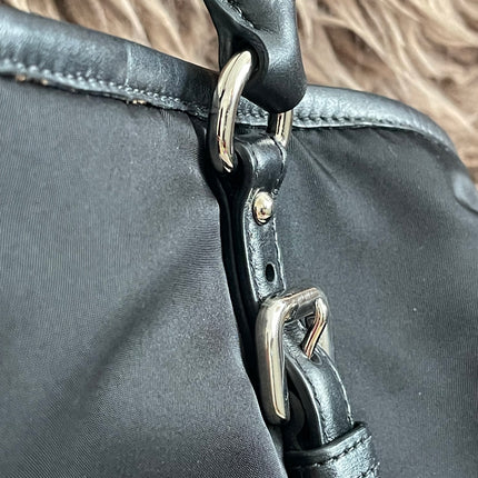 Preloved Authentic Prada Tessuto Nylon Tote Bag Black with Crossbody Strap