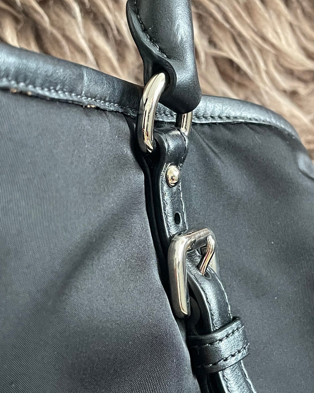 Preloved Authentic Prada Tessuto Nylon Tote Bag Black with Crossbody Strap