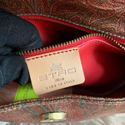 Etro Multicolor Paisley Coated Canvas and Leather Flap Crossbody Bag