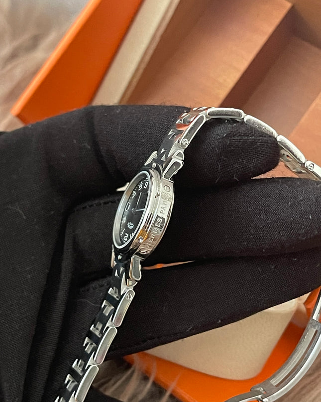 PRELOVED AUTHENTIC HERMES STAINLESS STEEL CLIPPER WATCH 24MM/16.5CM