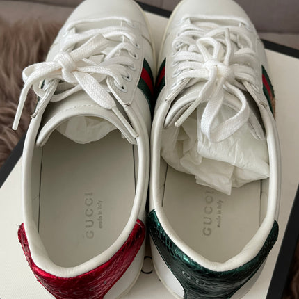 Preloved Authentic Ace Embroidered Low Top Sneakers in Leather SZ35