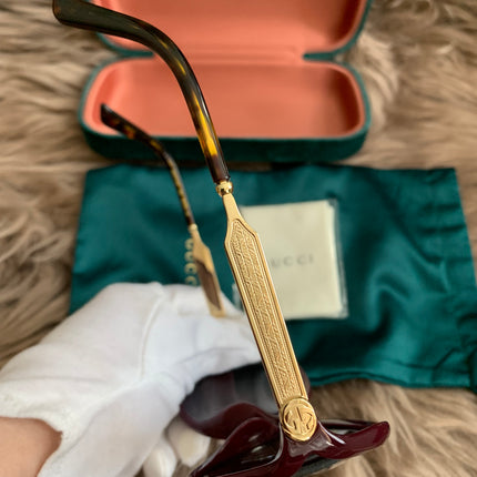 Gucci Burgundy/Black GG00765 Butterfly Sunglasses