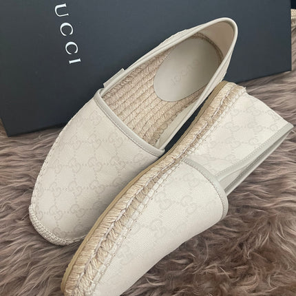 Authentic Preloved Gucci Cream Canvas Espadrilles for men sz 7.5