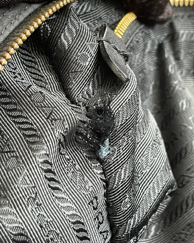 Preloved Authentic Prada Quilted Nylon Tessuto Bomber Bag – Black
