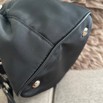 Preloved Authentic Prada Tessuto Nylon Tote Bag Black with Crossbody Strap