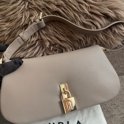 Preloved Authentic Furla Artemis S Shoulder Bag in Stucco Gray