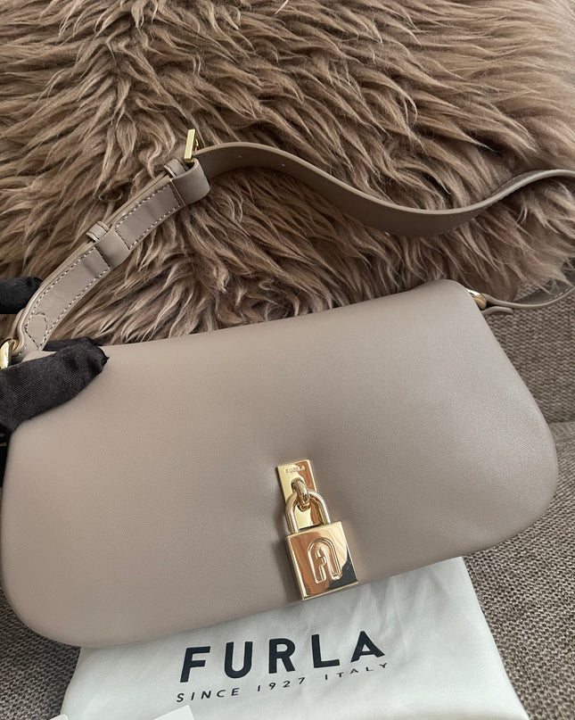 Preloved Authentic Furla Artemis S Shoulder Bag in Stucco Gray