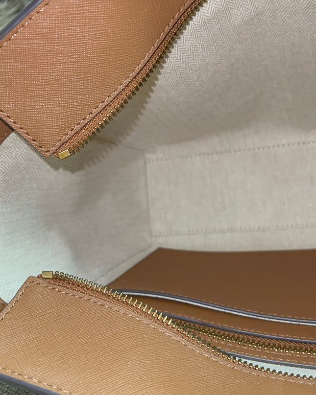 Preloved Authentic Tory Burch Emerson Tote in Light Taupe