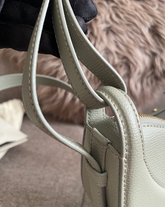Preloved Authentic Polène Numéro Un Nano – Sage Green Textured Leather