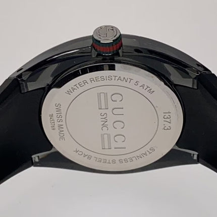 Preloved Authentic GUCCI SYNC/Sherry Line/Wristwatch/Analog/Rubber/BLK/137.3