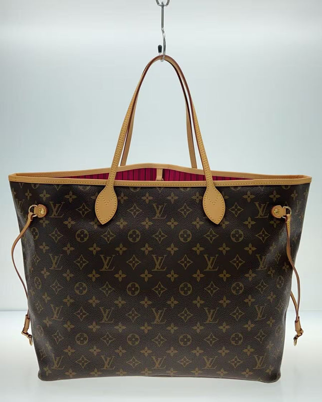Preloved Authentic LOUIS VUITTON 2) Neverfull GM Monogram Canvas, Fuchsia, PVC, Brown, All-Over Print, M40991