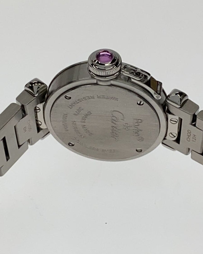 Preloved Authentic Cartier Quartz watch / Miss Pasha / Analog / Stainless steel / Pink / Silver