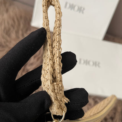 Preloved Authentic Dior Beauty Raffia Pouch