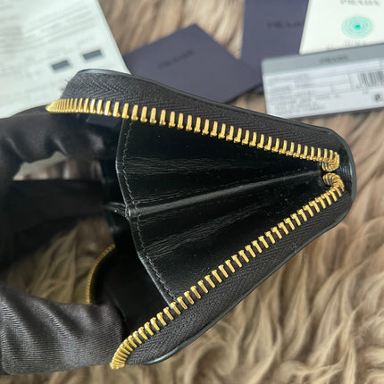Preloved Authentic Prada Vitello Move Zip-Around Coin Purse - Black