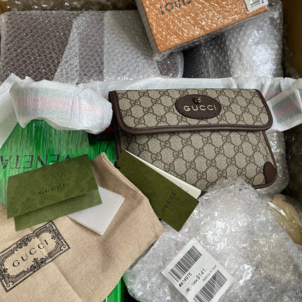 Preloved Gucci Brown GG Supreme Canvas and Leather Neo Vintage Web Belt Bag