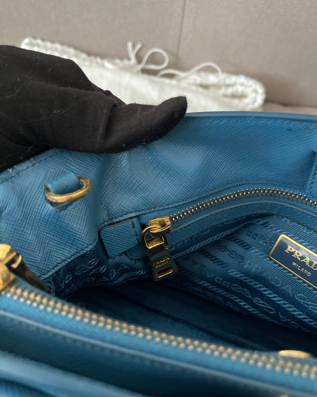 Preloved Authentic Prada Light Blue Galleria Tote Bag