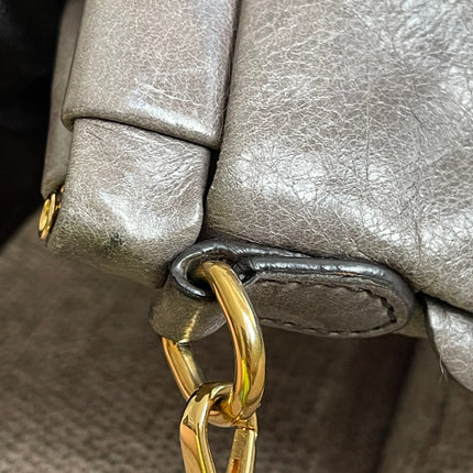 Preloved Autehntic Miu Miu Ruffle Crossbody Bag – Taupe