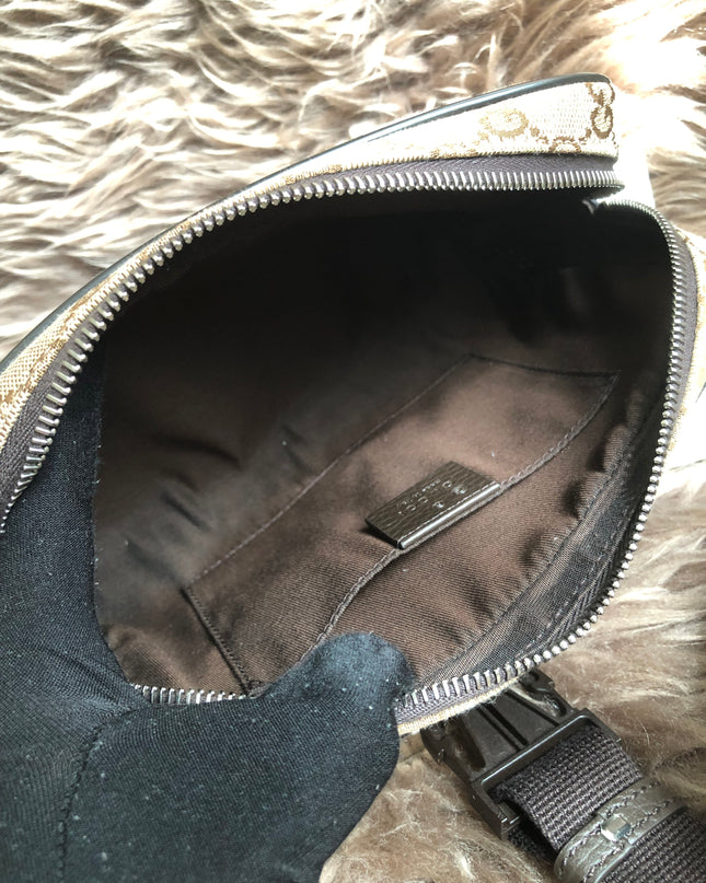 Preloved Gucci Waist Belt Bag GG Canvas