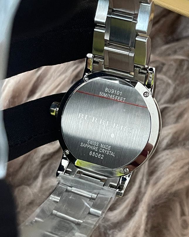 Preloved Authentic Rank N Burberry The City BU9001 stainless steel watch with a black dial.