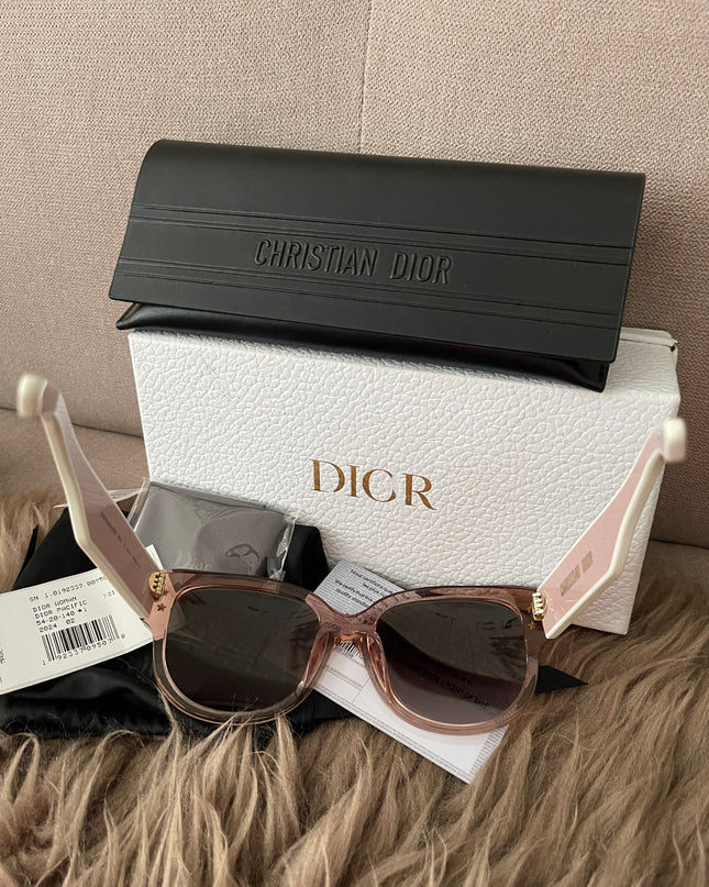 PRELOVED AUTHENTIC DiorPacific B2I Transparent Pink Butterfly Sunglasses