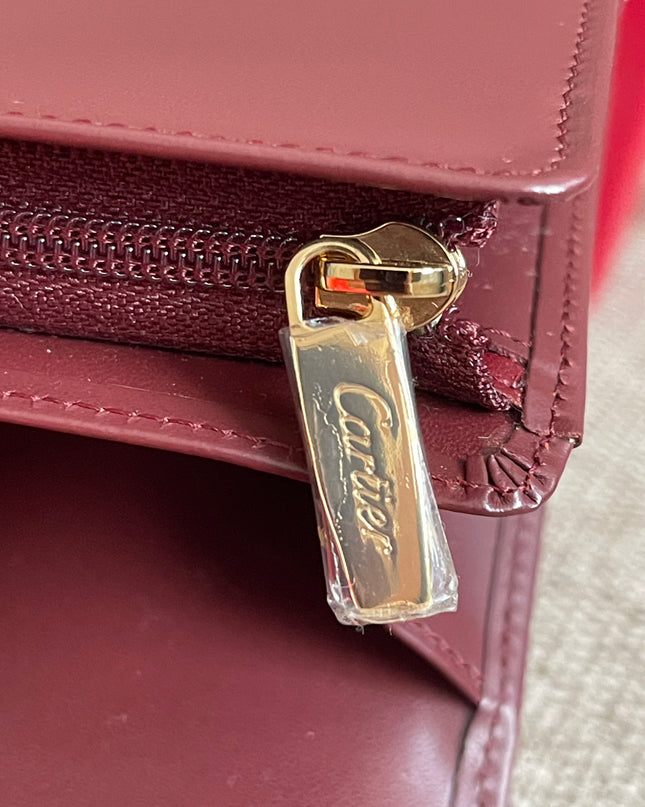 Preloved Authentic Cartier Must de Cartier Long Wallet in Bordeaux