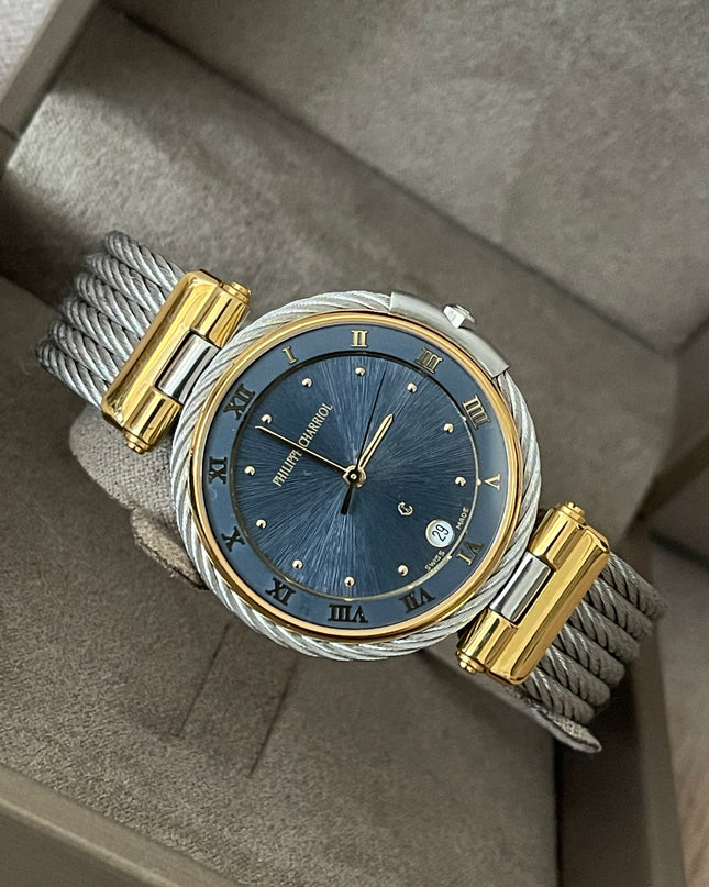 Preloved Authentic Philippe Charriol Blue Dial 27mm